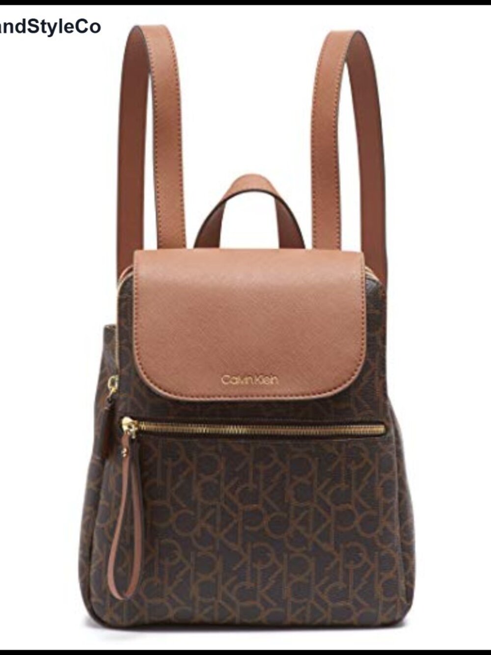 Calvin Klein Women's Elaine Signature Key Item Flap Backpack,